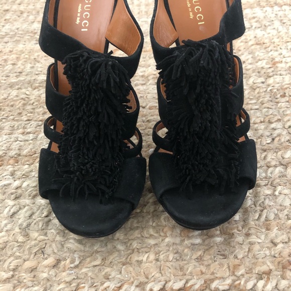 AUTHENTIC 🖤Gucci black suede platform heels - Picture 2 of 5